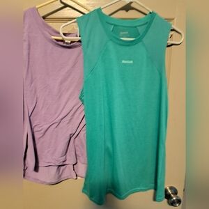 Reebok Green and Purple Tank Tops Athletic Performance